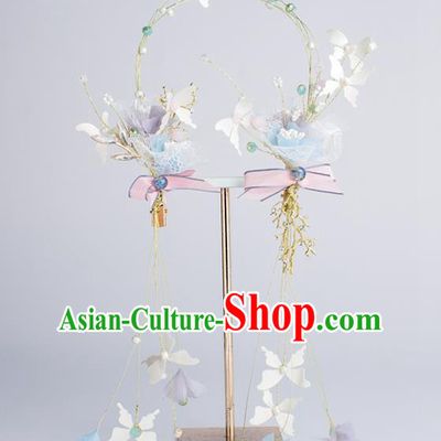 Bride Hair Accessories Wedding Butterfly Hair Clasp Headband for Women