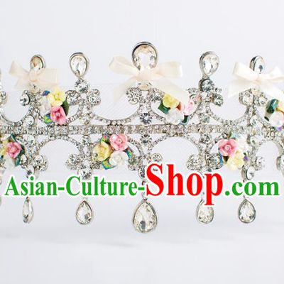 Baroque Bride Hair Accessories Classical Wedding Princess Crystal Imperial Crown Headwear for Women