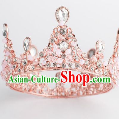 Baroque Bride Hair Accessories Crystal Beads Royal Crown Wedding Princess Classical Imperial Crown for Women