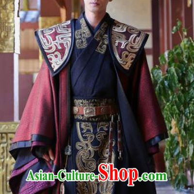 Chinese Ancient Northern Zhou Dynasty Nobility Childe Prime Minister Yuwen Hu Historical Costume for Men
