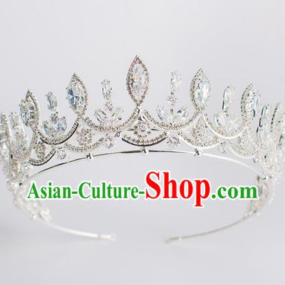 Baroque Bride Hair Accessories Princess Zircon Royal Crown Wedding Classical Crystal Imperial Crown for Women