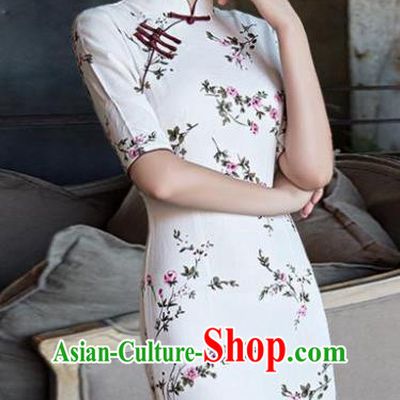 Top Grade Chinese Elegance Qipao Dress National Costume Traditional Mandarin Cheongsam for Women