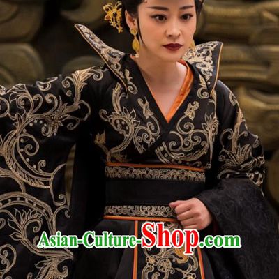 Chinese Ancient Imperial Empress Hanfu Dress Television Drama Nirvana in Fire Queen Xun Embroidered Replica Costume for Women