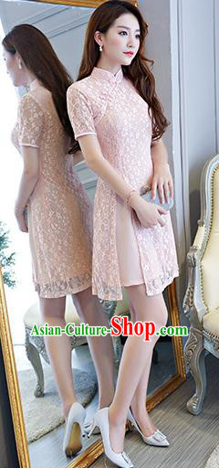 Traditional Ancient Chinese Young Women Cheongsam Dress Republic of China Tangsuit Stand Collar Blouse Dress Tang Suit Clothing