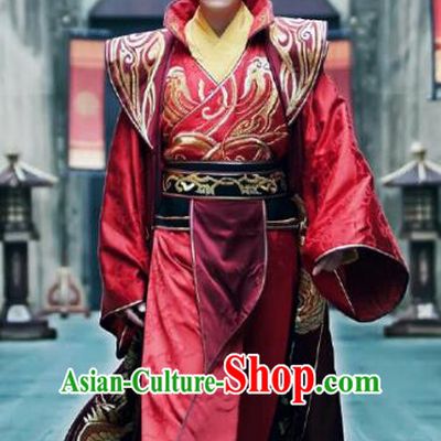 Phoenix Warriors Chinese Ancient Northern and Southern Dynasties Emperor Embroidered Replica Costume for Men