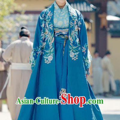 Untouchable Lovers Chinese Ancient Princess Liu Chuyu Embroidered Replica Costumes and Headpiece Complete Set for Women
