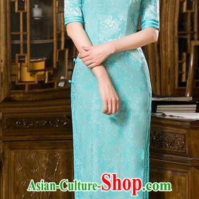 Chinese Traditional Costume Green Cheongsam China Tang Suit Qipao Dress for Women
