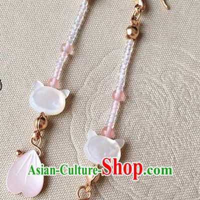 Traditional Handmade Chinese Ancient Classical Accessories Tassel Earrings for Women
