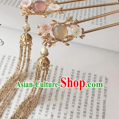 Traditional Handmade Chinese Ancient Classical Hair Accessories Hair Sticks Tassel Hairpins for Women