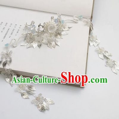 Traditional Handmade Chinese Ancient Hairdo Crown Classical Hair Accessories Tassel Hairpins for Women