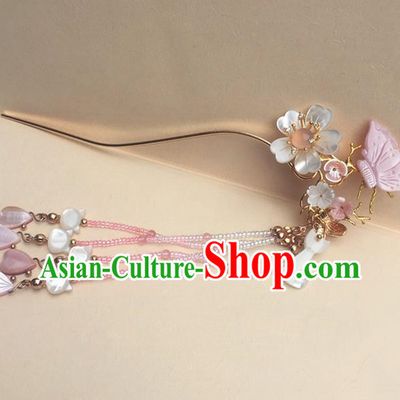 Traditional Handmade Chinese Ancient Classical Hair Accessories Butterfly Tassel Hairpins for Women