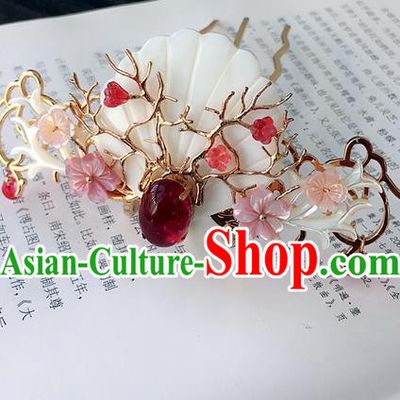 Traditional Handmade Chinese Ancient Classical Hair Accessories Hairpins Shell Hair Stick for Women