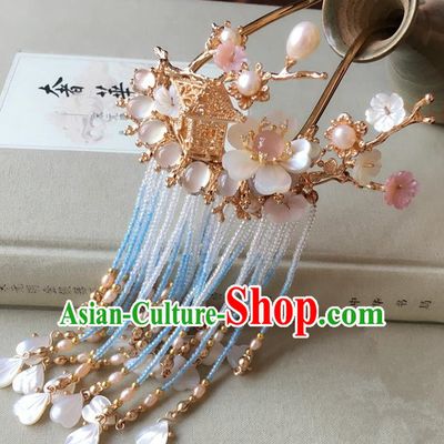 Traditional Handmade Chinese Ancient Classical Hair Accessories Hairpins Tassel Step Shake for Women
