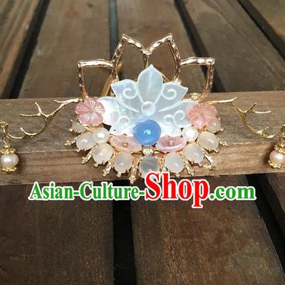 Traditional Handmade Chinese Ancient Classical Hair Accessories Lotus Hair Stick Hairpins for Women