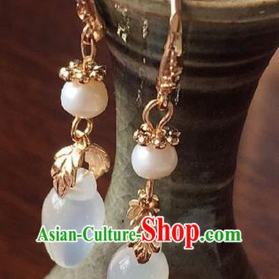 Traditional Handmade Chinese Ancient Classical Accessories Mangnolia Tassel Earrings for Women