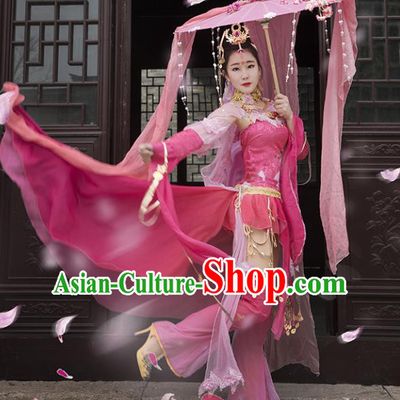 Chinese Ancient Palace Lady Dance Costume Cosplay Female Knight-errant Dress Hanfu Clothing for Women