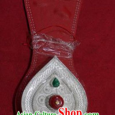Chinese Traditional Zang Nationality Waist Accessories, China Tibetan Ethnic Waistband Flint Bag for Men
