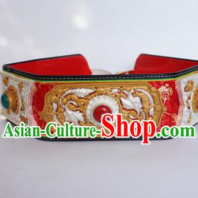 Chinese Traditional Zang Nationality Waist Accessories, China Tibetan Ethnic Waistband Belts for Men
