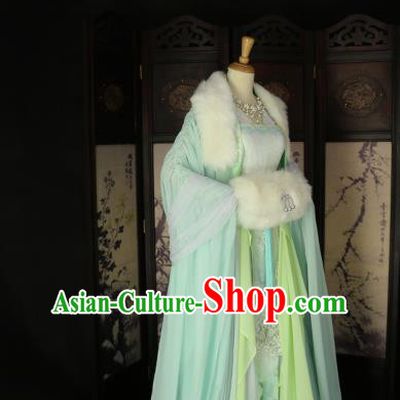 Chinese Ancient Imperial Concubine Green Hanfu Dress Tang Dynasty Imperial Consort Embroidered Costume for Women