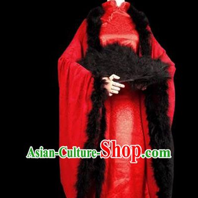 Chinese Ancient Cosplay Swordswoman Red Hanfu Dress Han Dynasty Female Knight-errant Costume for Women