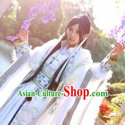 Chinese Ancient Royal Highness Costume Cosplay Swordsman Clothing Jin Dynasty Nobility Childe Hanfu for Men