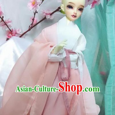 Chinese Ancient Cosplay Swordsman Pink Hanfu Dress Ming Dynasty Taoist Nun Costume for Women