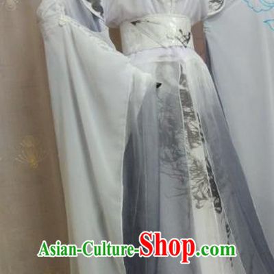 Chinese Ancient Nobility Childe Costume Cosplay Swordsman Printing Bamboo Clothing for Men