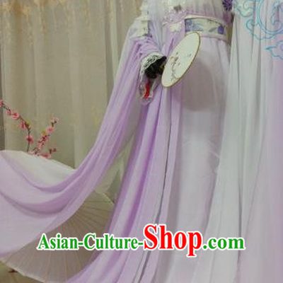 Chinese Ancient Princess Costume Cosplay Swordswoman Clothing Tang Dynasty Nobility Lady Purple Hanfu Dress for Women