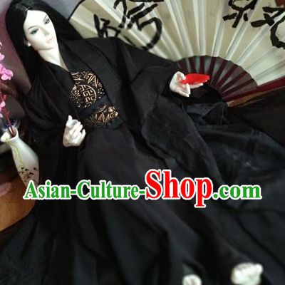 Chinese Ancient Nobility Childe Prince Black Costume Cosplay Swordsman Royal Highness Clothing for Men