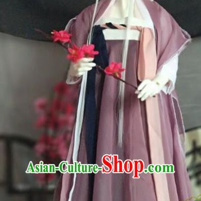 Chinese Ancient Taoist Nun Costume Cosplay Swordswoman Clothing Tang Dynasty Young Lady Hanfu Dress for Women