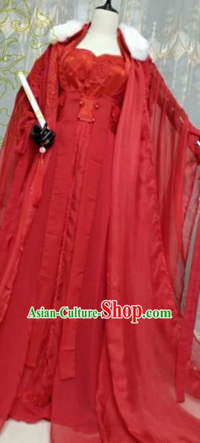 Chinese Ancient Palace Lady Hanfu Han Dynasty Imperial Concubine Queen Embroidered Historical Costumes for Women