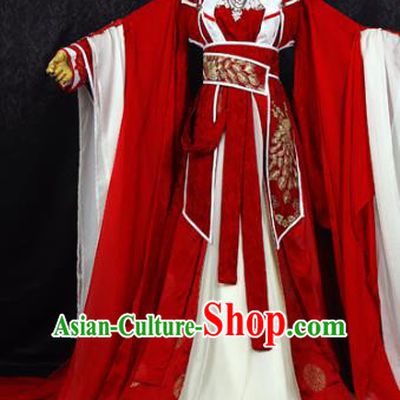 Chinese Ancient Cosplay Swordswoman Wedding Costume Han Dynasty Queen Embroidered Hanfu Dress for Women