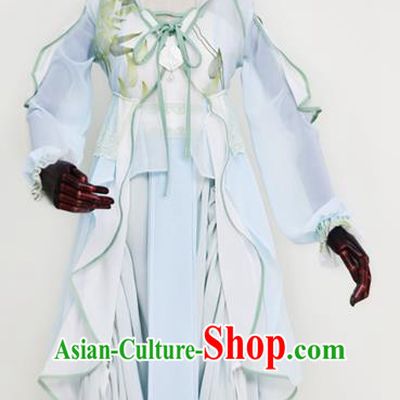Chinese Ancient Cosplay Swordswoman Costume Tang Dynasty Court Maid Embroidered Hanfu Dress for Women