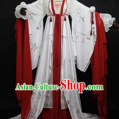 Chinese Ancient Cosplay Princess Costume Tang Dynasty Court Lady Embroidered Hanfu Dress for Women