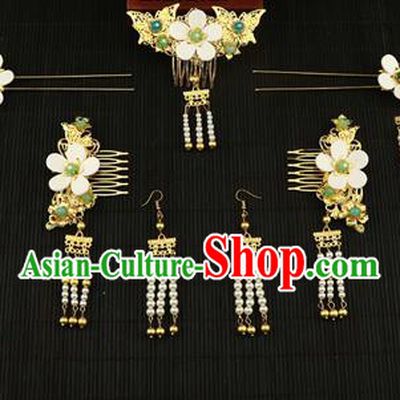 Chinese Traditional Handmade Wedding Hair Accessories Ancient Hairpins Complete Set for Women