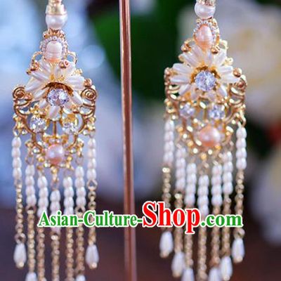 Top Grade Handmade Jewelry Accessories Ancient Pearls Tassel Earrings for Women