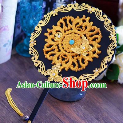 Chinese Handmade Accessories Ancient Palace Fans Round Fan for Women