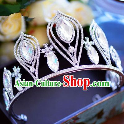Baroque Style Hair Jewelry Accessories Bride Royal Crown Princess Crystal Imperial Crown for Women