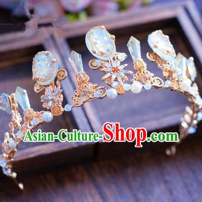 Handmade Hair Jewelry Accessories Baroque Royal Crown Crystal Imperial Crown for Women