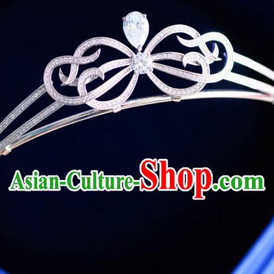 Top Grade Handmade Baroque Hair Accessories Bride Diamante Zircon Royal Crown Headwear for Women