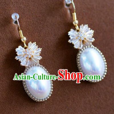 Top Grade Handmade Wedding Earrings Accessories Bride Pearl Eardrop for Women