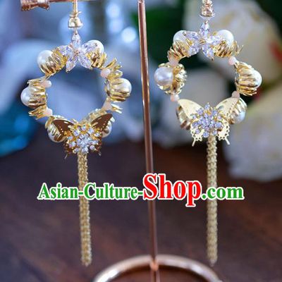 Top Grade Handmade Wedding Earrings Accessories Bride Pearls Eardrop for Women