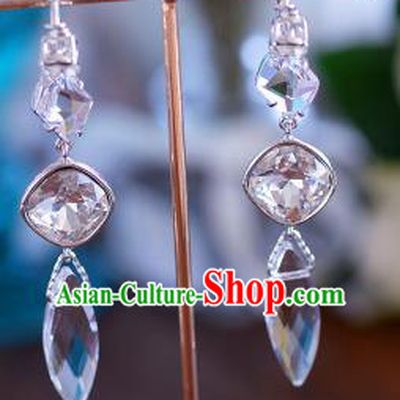 Top Grade Handmade Wedding Zircon Earrings Accessories Bride Eardrop for Women