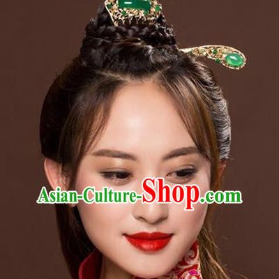 Ancient Chinese Handmade Classical Hair Accessories Xiuhe Suit Jade Hairpins and Hair Comb for Women
