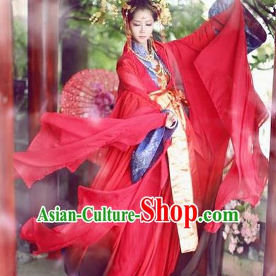 Chinese Ancient Empress Wedding Costume Song Dynasty Bride Palace Lady Red Hanfu Dress for Women