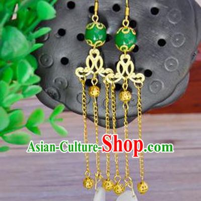 Top Grade Chinese Handmade Wedding Accessories Tassel Eardrop Hanfu Palace Earrings for Women