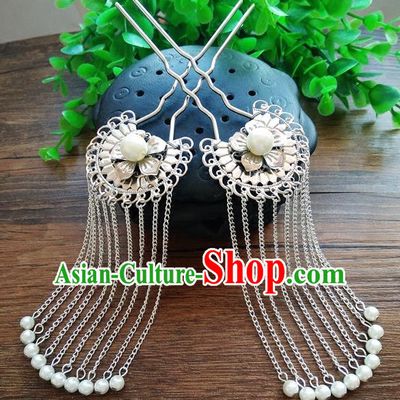 Ancient Chinese Handmade Hair Accessories Classical Tassel Hair Clips Hairpins for Women