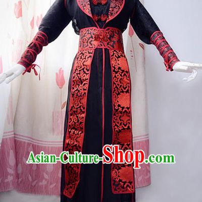 Chinese Ancient Cosplay Scholar Black Costume Han Dynasty Assassin Swordsman Clothing for Men