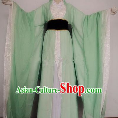 Chinese Ancient Cosplay Swordswoman Costume Traditional Han Dynasty Princess Green Hanfu Dress for Women