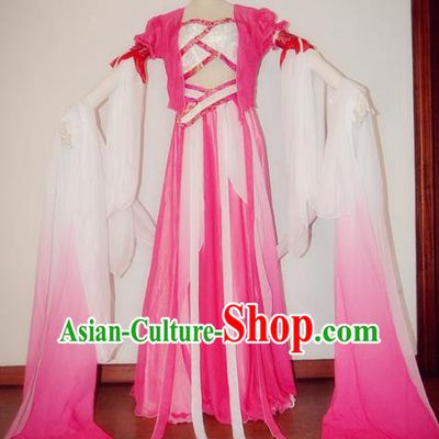 Chinese Ancient Cosplay Fairy Dance Costume Tang Dynasty Nobility Lady Rosy Hanfu Dress for Women